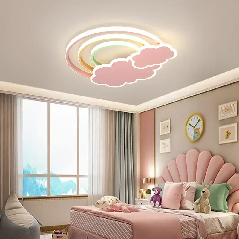 Baby Nursery Light Fixture - Modern Minimalist Gökkuşağı Bulut LED Tavan