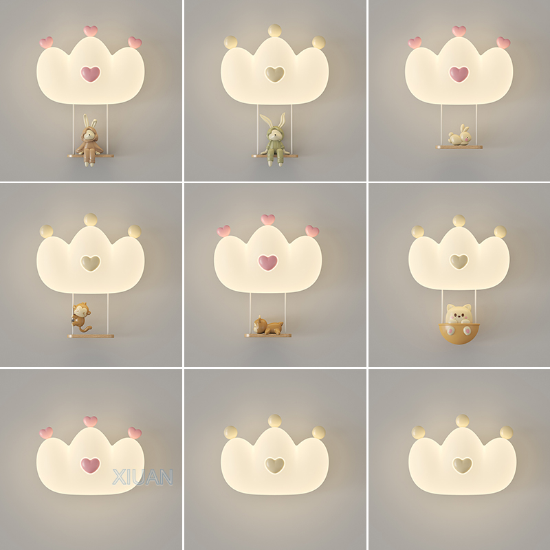 Baby Nursery Wall Lights - Kız çocuklar için romantik pembe taç
